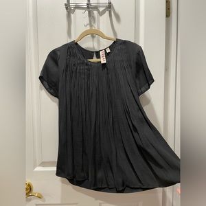 Anthropologie Medium Black Pleated shirt